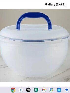 LocknLock 33-Cup XL Bowl w/ Handle Lid & Strainer-Clear-NEW-K90330